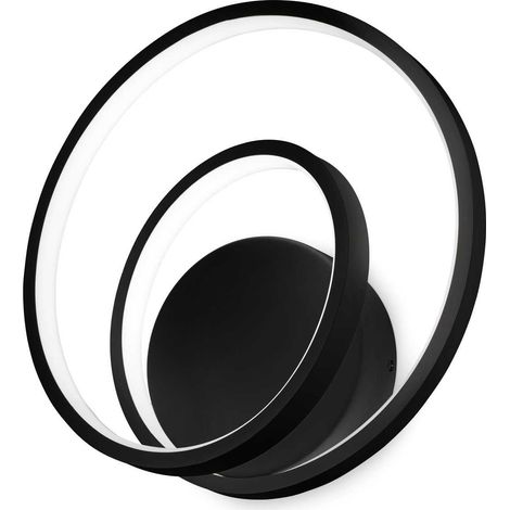 Ideal Lux OZ Dimmbare Swirl-integrierte LED-Wandleuchte Schwarz, 3000K (1/2)