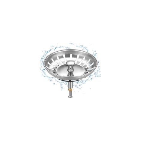 80 mm Bouchon Evier Cuisine - Filtre Evier Cuisine en Acier Inoxydable Réglable en Hauteur - Panier pour Bonde Evier Cuisine avec Fonctionnement Excentrique et Pop-up pour éviers de Cuisine