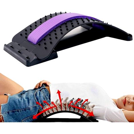 Étireur dorsal pour soulager les douleurs lombaires, multi-niveaux, appareil d'étirement du dos, masseur de soutien lombaire, pour hernie discale, sciatique, scoliose, yoga, étireur dorsal pour lit, c