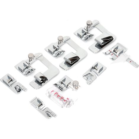 Kit de 8 pièces pour machine à coudre : pied presseur plat pour ourlet et accessoires. (1/5)