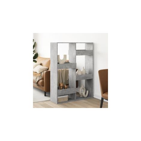 Cloison de séparation gris béton 100x33x135 bois d'ingénierie (1/5)