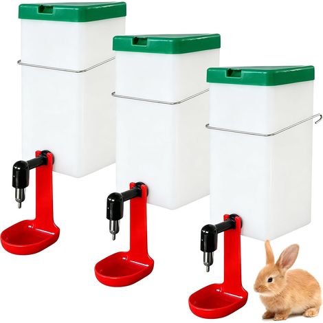 3 Pack Rabbit Drinker 1000ml Automatic Rabbit Water Dispenser Water Bottle Hanging Pet Water Bottle Pacifier Drinking Bowl Drip Feeder for Rodents and (1/5)
