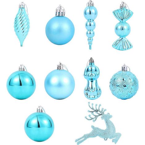 30 décorations de Noël pour vitrine, jolies boules de Noël à suspendre, ornements pratiques sur le thème de Noël, dessins de Noël colorés à suspendre-Blue