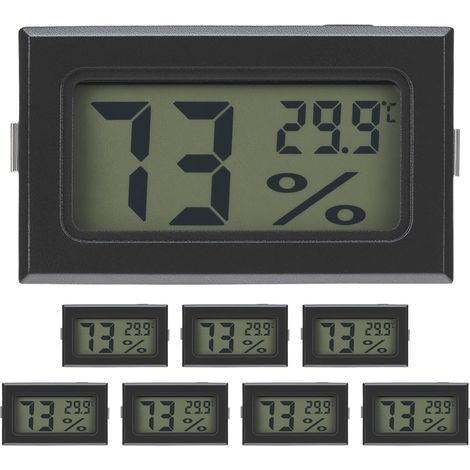 8er-Pack digitale Thermometer-Hygrometer – 48 x 29 x 15 mm – kompakter Temperatur- und Feuchtigkeitsmonitor für den Innenbereich (1/5)