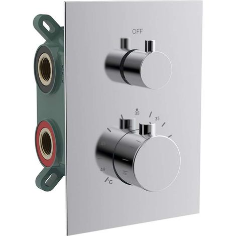 Sapho Kimura - Thermostatische Unterputzarmatur, Einbaugehäuse, für 2 Verbraucher, Chrom KU682 (1/2)