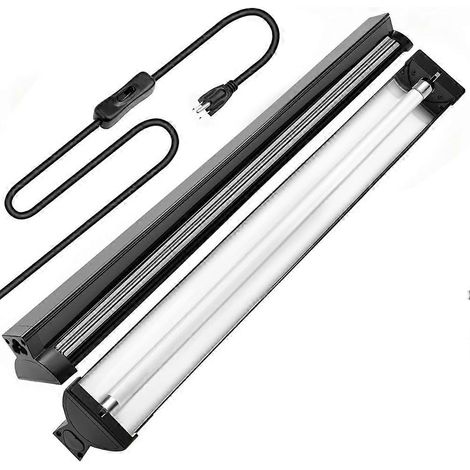 Rampe d'éclairage UVB T5 HO pour reptiles avec ampoule UVB 10.0, 24 W, haute puissance, barre lumineuse UVB T5 de 56 cm (22 pouces), prise américaine.
