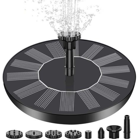 Fontaine solaire CREA, pompe solaire pour bassin de 1,4 W avec 4 effets Pompe à eau solaire d'une hauteur maximale de 70 cm