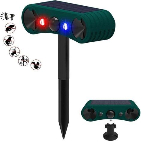 Alarme Solaire avec détecteur de Mouvement intérieur et extérieur, 129 DB Sirène puissante 4 Modes Alarme de sécurité Lumière Rouge et Bleue (1/4)