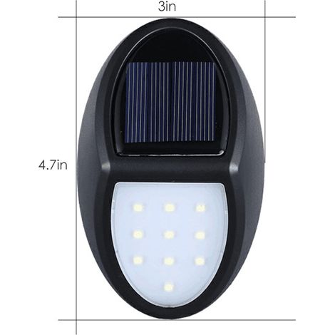 Lampe solaire murale à 10 LED, étanche IP65, pour jardin, cour ou terrasse. (1/5)