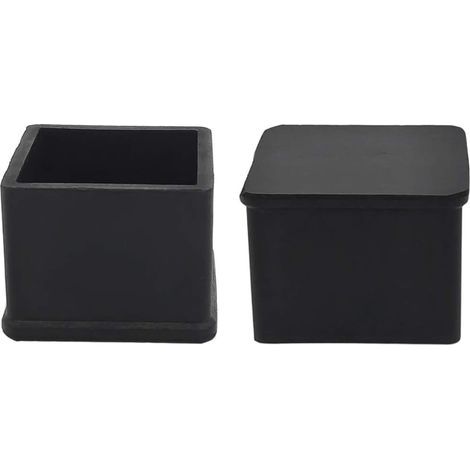 2 Pack, Chair Leg Cover Square Anti-Scratch Protective Cover Heavy Duty Rubber 35x35mm, 3.5x3.5cm, Black (1/5)
