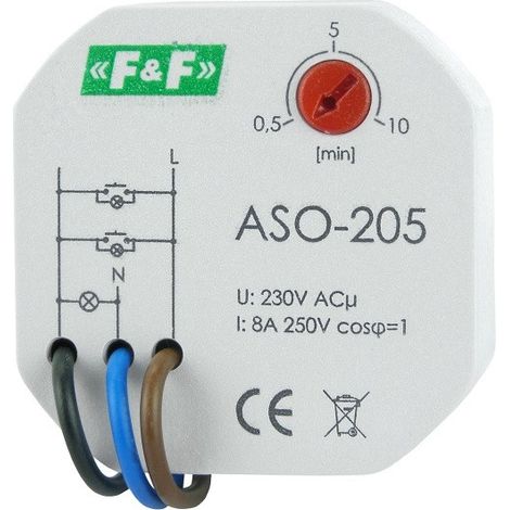 Treppenlichtautomat ASO-205 - 230V - Regelbar - Energieeffizient - Automatische Abschaltung (1/2)