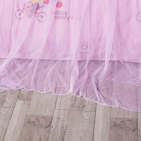 Moustiquaire ronde en dentelle style princesse pour lit d'enfant (rose) (1/5)