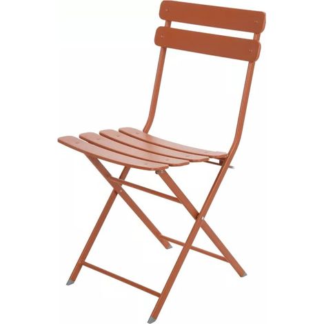 SEDIA BISTROT 48X42H80CM COLOR TERRACOTTA IN METAL