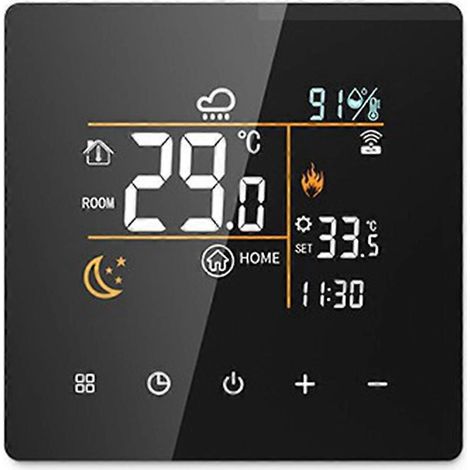Tuya WiFi 3A Smart-Thermostat für Wasser- und Gasheizkessel, kompatibel mit Google Home und Alexa (schwarz). (1/5)