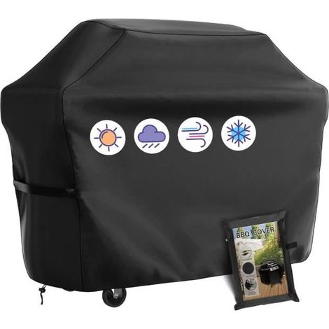 Housse Barbecue,Bache Barbecue Exterieur Imperméable,Housse BBQ Exterieur Protection,Anti-Vent/Anti-UV/Anti-l'Humidité,145x61x117 (1/4)