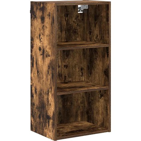 Armadio pensile di design moderno con ampio spazio di archiviazione 40 x 29,5 x 80 cm in legno multistrato rovere fumo 020053485
