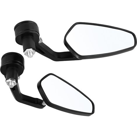 Rétroviseurs Moto Universels 7/8" Aluminium Lot de 2 - Rétros Guidon Moto Argentés, Miroirs de Guidon pour Motocyclette, Accessoires Moto (1/5)