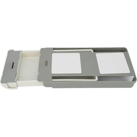 Boîte de rangement sous table avec poignée auxiliaire, en ABS, avec tiroir auto-adhésif résistant, idéale pour un bureau. (1/5)