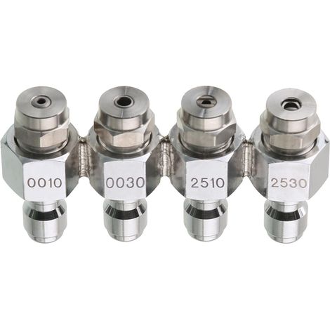 Boquilla para hidrolavadora aplicable, kit de boquilla descendente con soporte de punta en forma de J de 4 vías para lavado suave, conexión rápida de 1/4" (1/5)