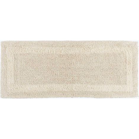 HOMESCAPES Badläufer creme 40x100 cm aus 100% Baumwolle