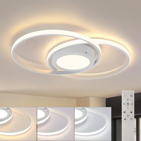 GBLY Deckenlampe LED Deckenleuchte Wohnzimmer - Schlafzimmerlampe Dimmbar mit Fernbedienung 48W Wohnzimmerlampe Weiß Design Schlafzimmer Deckenbeleuchtung Modern Küchenlampe für Decke Küche Büro (1/5)