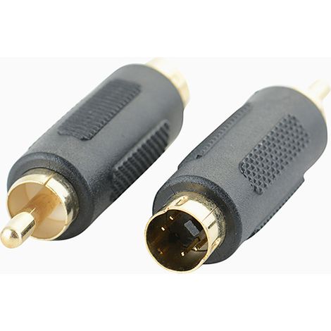 Vergoldeter AV-auf-S-Terminal-Audioadapter (Stecker), RCA-Stecker auf S-Video-Stecker-Videoadapteranschluss (1/5)
