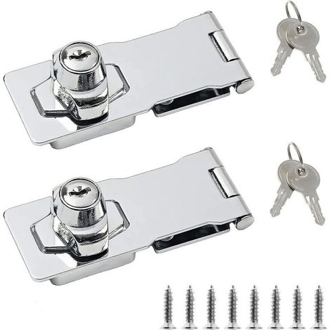 Lot de 2 cadenas à moraillon en acier inoxydable 4 pouces – JINFGERNE – Loquet sécurisé pour porte, abri de jardin et armoire