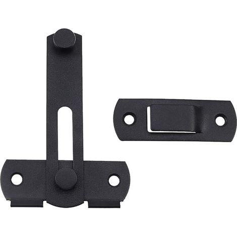 Loquet coulissant en acier inoxydable, loquet à bascule, noir mat, convient aux portes, fenêtres et jardins - vis de montage incluses.