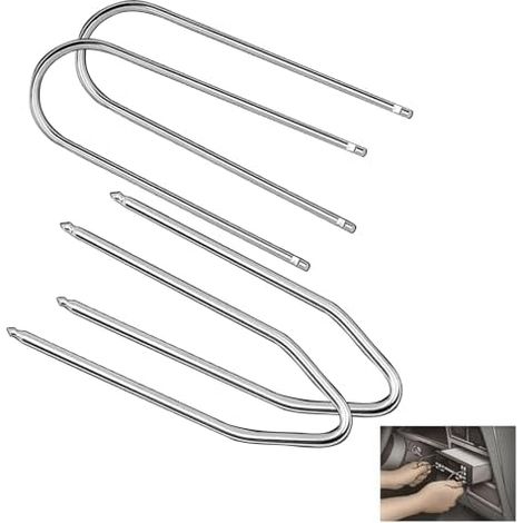 4 Pièces Outil D'Extraction de Autoradio, Clé Extraction Autoradio Clés Démontage et Étriers Déverrouillage Kit Universel pour Installation Retrait Systèmes Audio Voiture - (1/5)