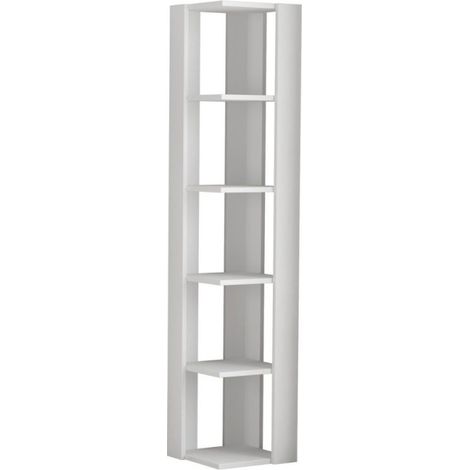 Libreria Angolare 5 ripiani Bianca 34x34x161 cm (1/3)
