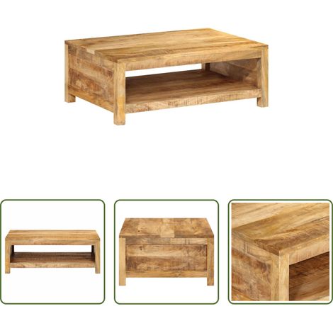 Bois de manguier - Table basse 80x55x30 cm bois de manguier massif (1/5)