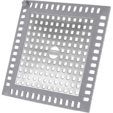 Filtre À Cheveux - Couvercle De Canalisation Carré En Acier Inoxydable Et Silicone - Pour Douche Évier Salle De Bain - 12,3 X 12,3 Cm - 1 Pièce (1/5)