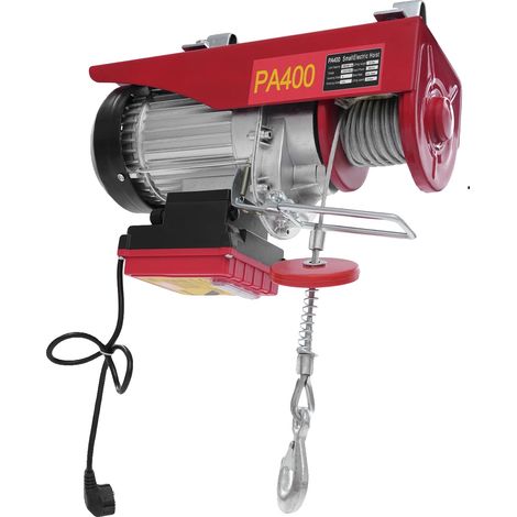 Elektrische Seilwinde, Tragfähigkeit 200 kg/400 kg, Fernbedienung, Rot (1/2)