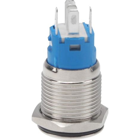 Interrupteur poussoir - 16mm 12V inox - pour panneau/atelier (1/5)