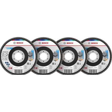Bosch X451 Fächerschleifscheiben Set, 115 x 22,23 mm, K40/K60/K80/K120, Z29, 60-tlg. (1/5)