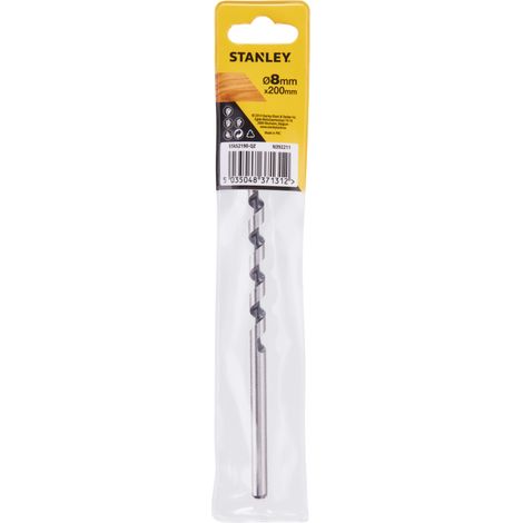 Broca helicoidal de acero al carbono para madera ø 8 x 200mm STANLEY STA52190-QZ