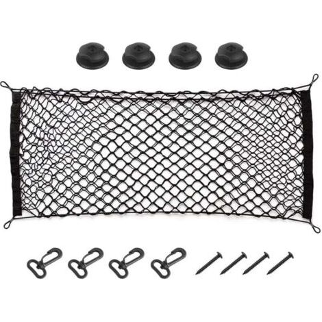 Filet de rangement élastique réglable pour coffre de voiture, filet de rangement pour coffre, ajustement universel pour voiture, véhicule, SUV (35,4" x 15,8") (1/3)