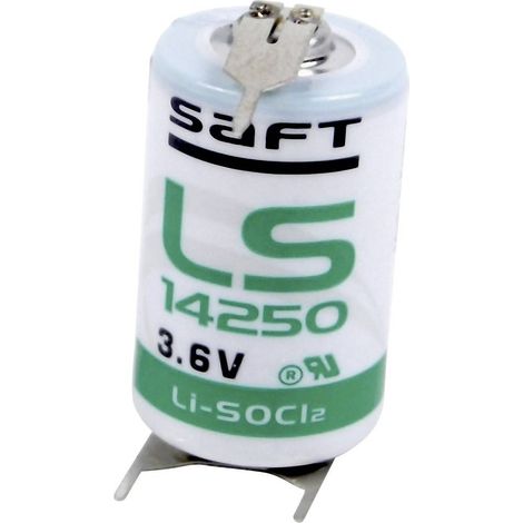 Saft LS 14250 3PFRP Batteria speciale 1/2 AA terminali a saldare a U Litio 3.6 V 1200 mAh 1 pz.