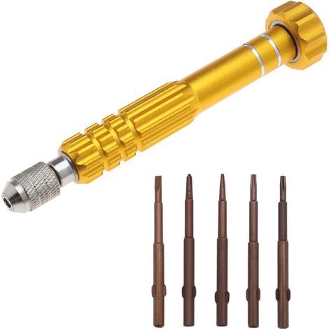 Mini tournevis de poche magnétique multifonctionnel 5 en 1 pour lunettes, smartphone, tablette, montre électronique, kit d'outils de réparation (1/5)