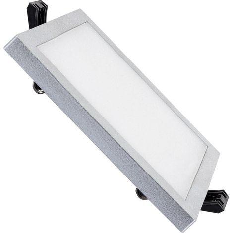 LED Einbaustrahler flach 8W Eckig High Lumen Ausschnitt Ø75 mm LIFUD Silber 4000K Neutralweiß