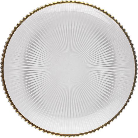 Assiette en verre Rimini avec bordure dorée 25 cm