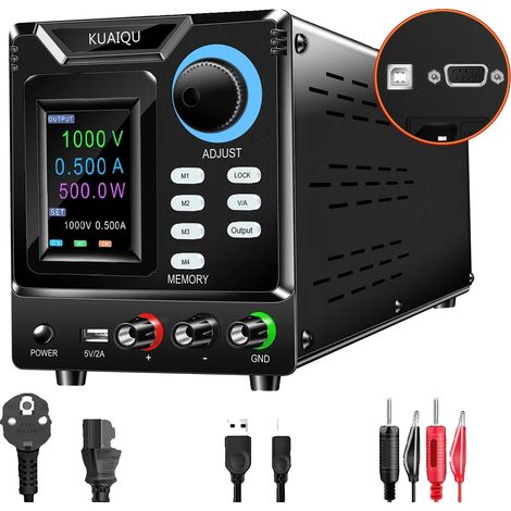 Fuente de alimentación, control programable, función de almacenamiento de memoria, 1000V 0.5A RS-232USB (1/2)