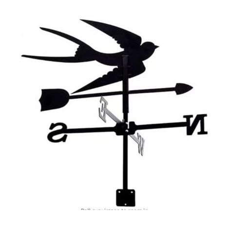 Girouette Hirondelle, girouette de décoration, kit d'indicateurs de Direction du Vent extérieur Jardin pelouse Support en métal girouette (1/5)