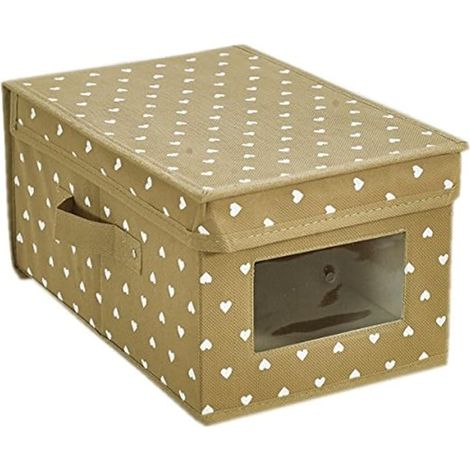 King Home SCATOLA KING BOX IN TNT BEIGE 24x36x19h cm con maniglie laterali e finestrella trasparente (1/4)