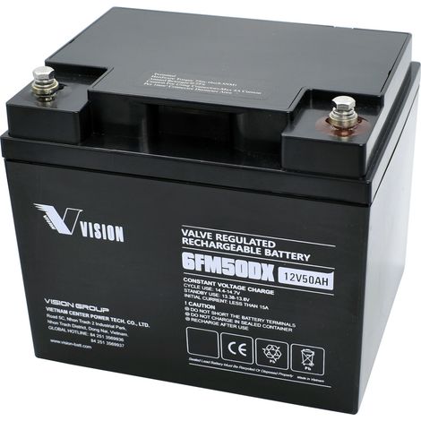 Vision Akkus 6FM50DX AGM-Batterie 12 V 50 Ah schwarz
