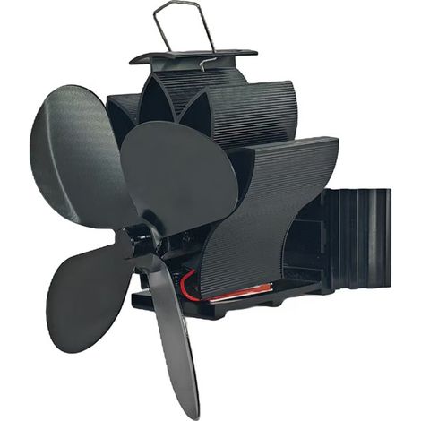 ventilateur distribution de chaleur sans électricité, en forme de lotus, alimenté par la chaleur, chauffant avec 4 pales (1/5)