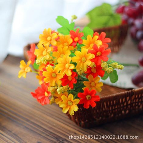 Fleurs Artificielles - Marguerites En Silice Et Tige En Fer Recouvert De Plastique - Décoration Intérieure Et Extérieure - Pour Mariages Fêtes Et Espaces Domestiques - 1 Pièce (1/3)