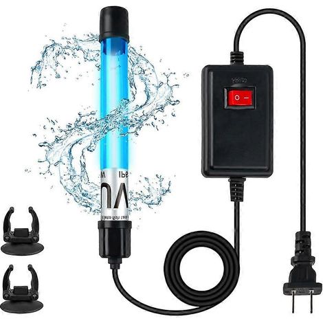 Lampe UV 11 W pour aquarium de 208 à 568 litres (55 à 150 gallons) - Élimine les algues - Élimine les algues grâce à sa lumière verte - Prise américaine (1/5)