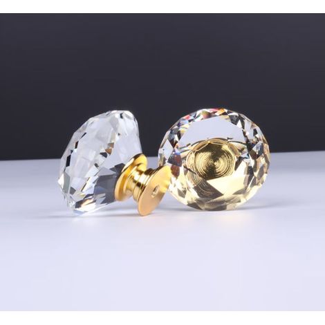 10PCS 30mm diamant forme conception cristal verre boutons placard tire tiroirs boutons armoires de cuisine poignées meubles poignée matériel (1/2)