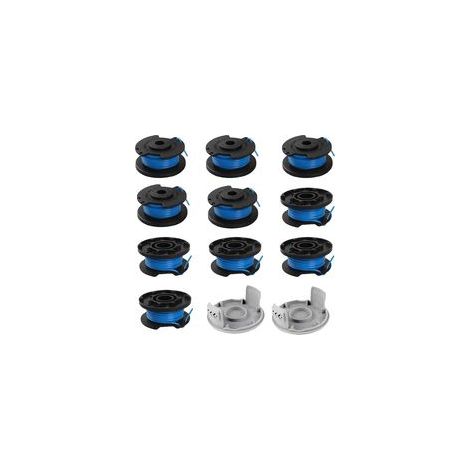 10 Stück Fadenspulen für Ryobi, Ersatzspulen für Ryobi One+ RAC124 AC14RL3A OLT1823 OLT1832 18V 24V 40V Freischneider, 10 Schneidspulen, 2 Kappen (3,4 m, ⌀ 1,65 mm) (1/5)